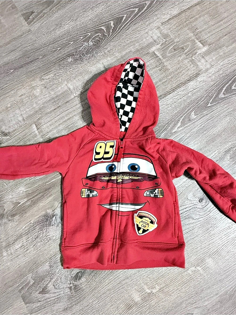 Disney Cars Lightning McQueen hoodie Boys 4T Red Hoodie